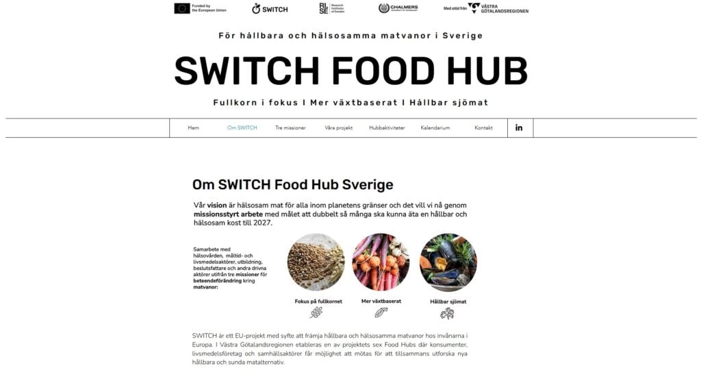 switch food hub Göteborg website
