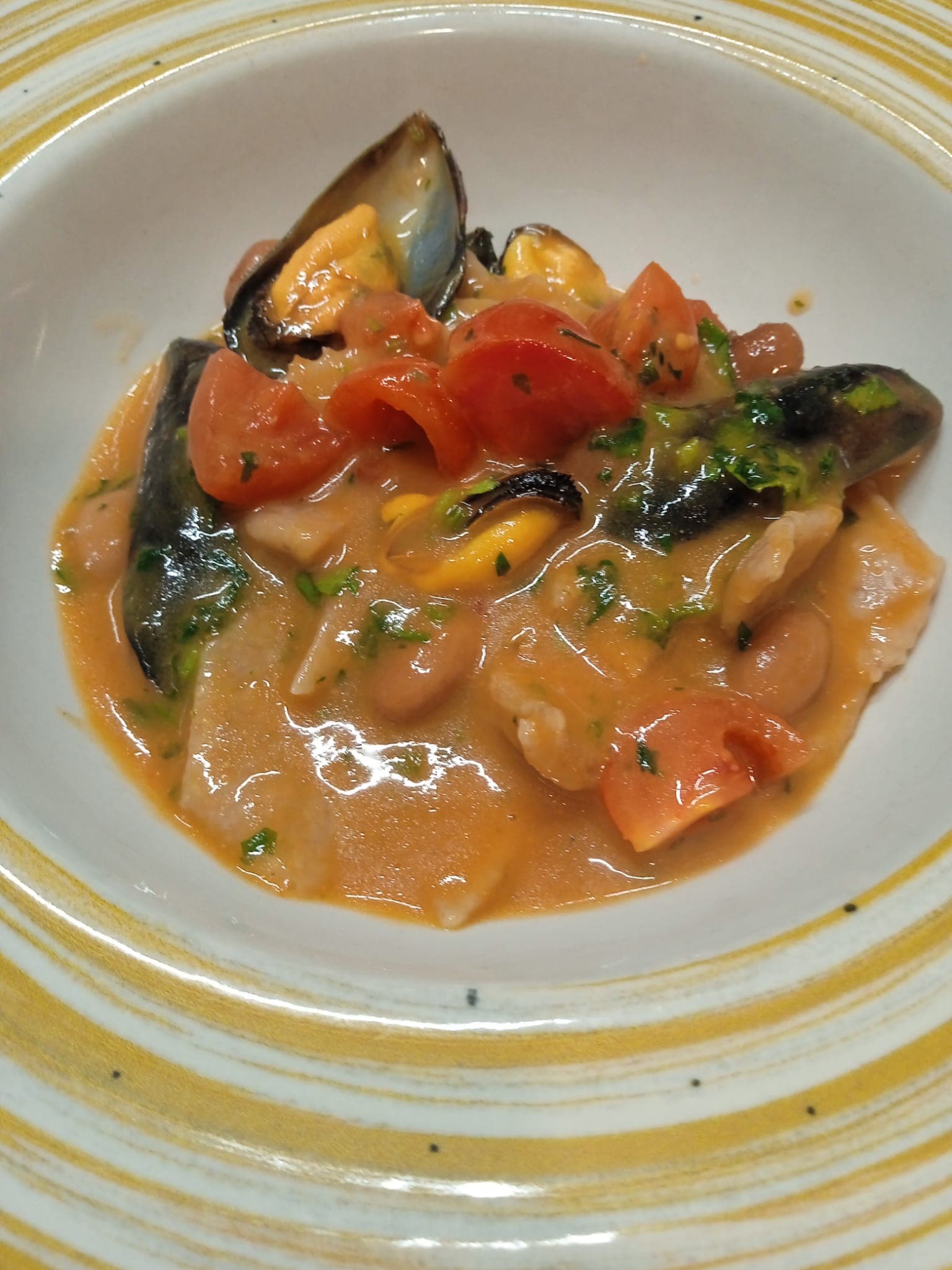 Maltagliati integrali cozze e fagioli